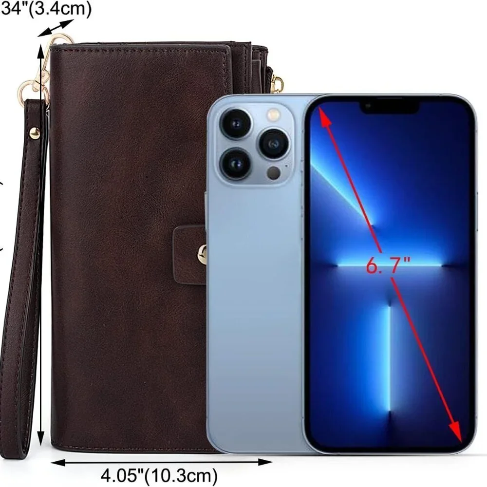 Women Wallet Vegan Leather Wristlet Credit Card Holder Clutch Elegant
